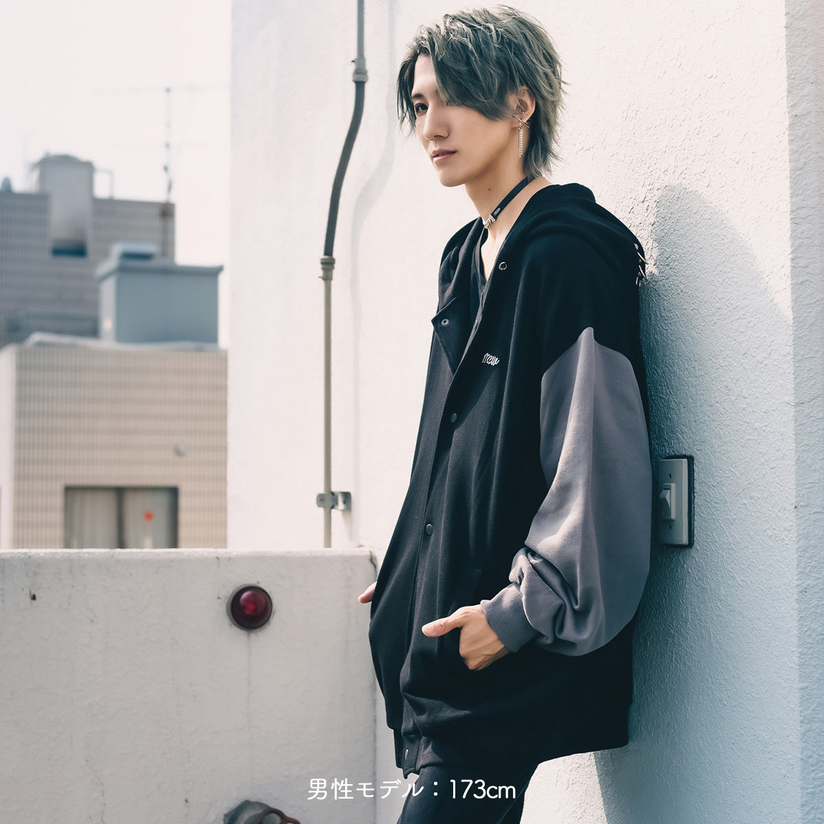 【mew】チェーンフードブルゾン(GRY)