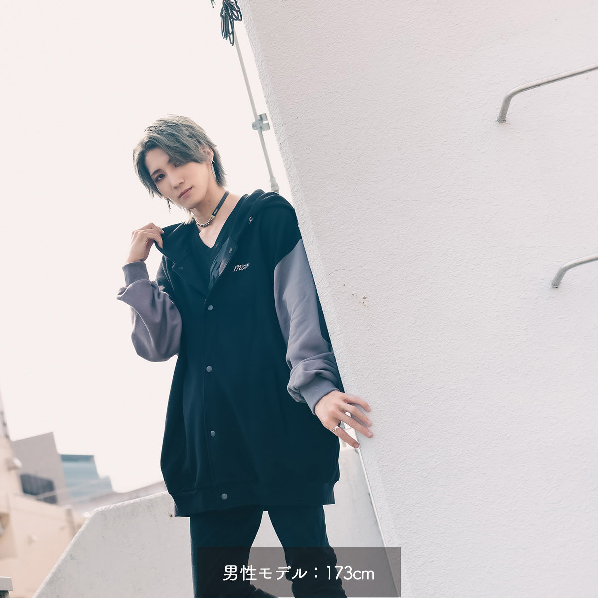 【mew】チェーンフードブルゾン(GRY)