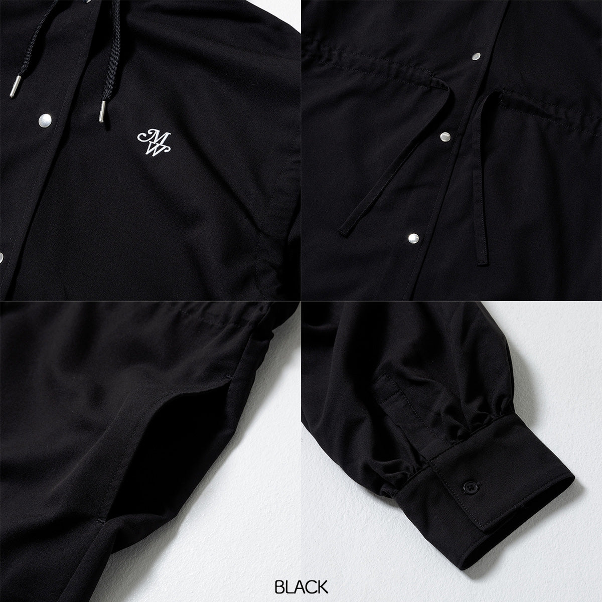 【mew】3WAYフードシャツ(GRAY/BLACK)