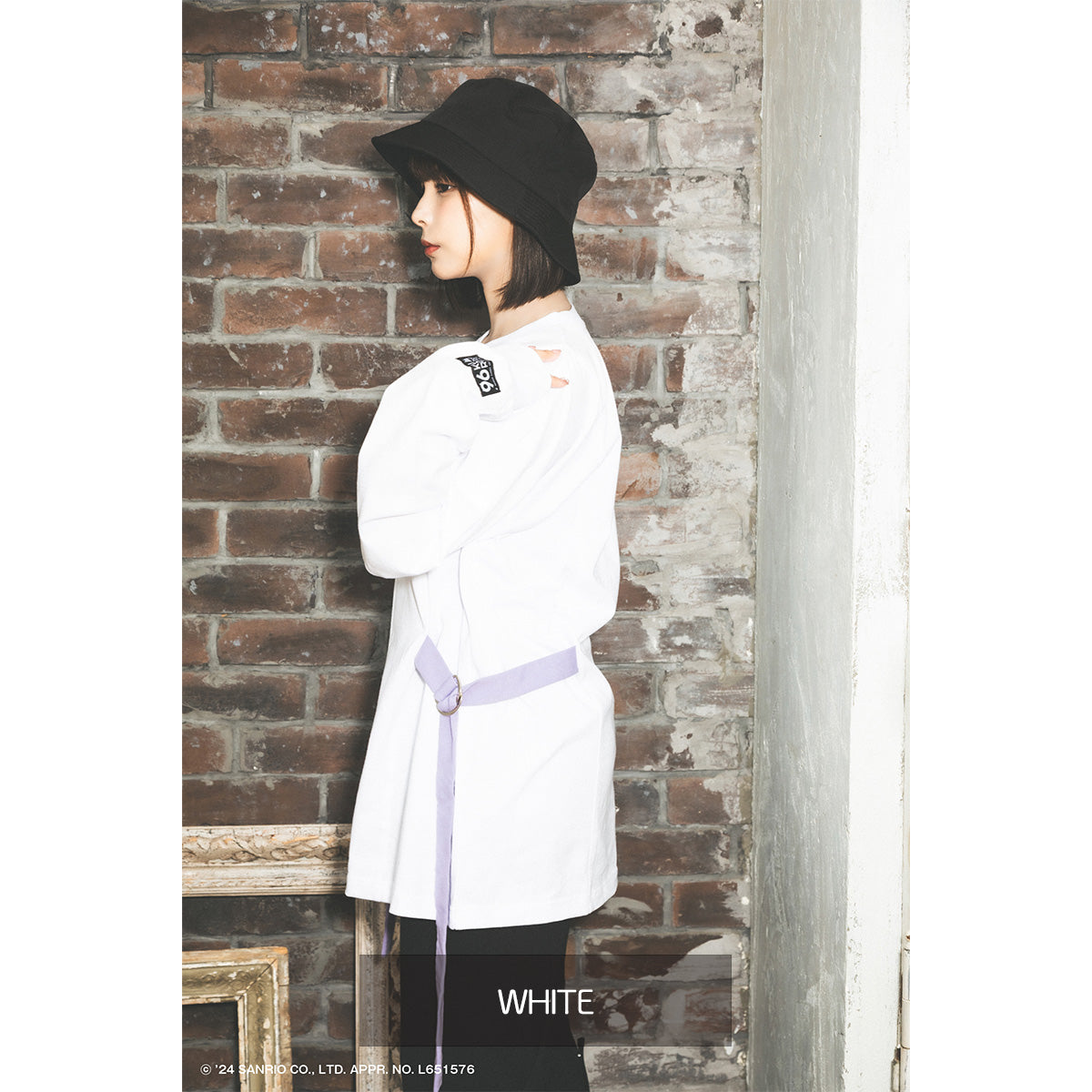 【クロミ×mew】ベルト LS Tシャツ(BLACK/WHITE)