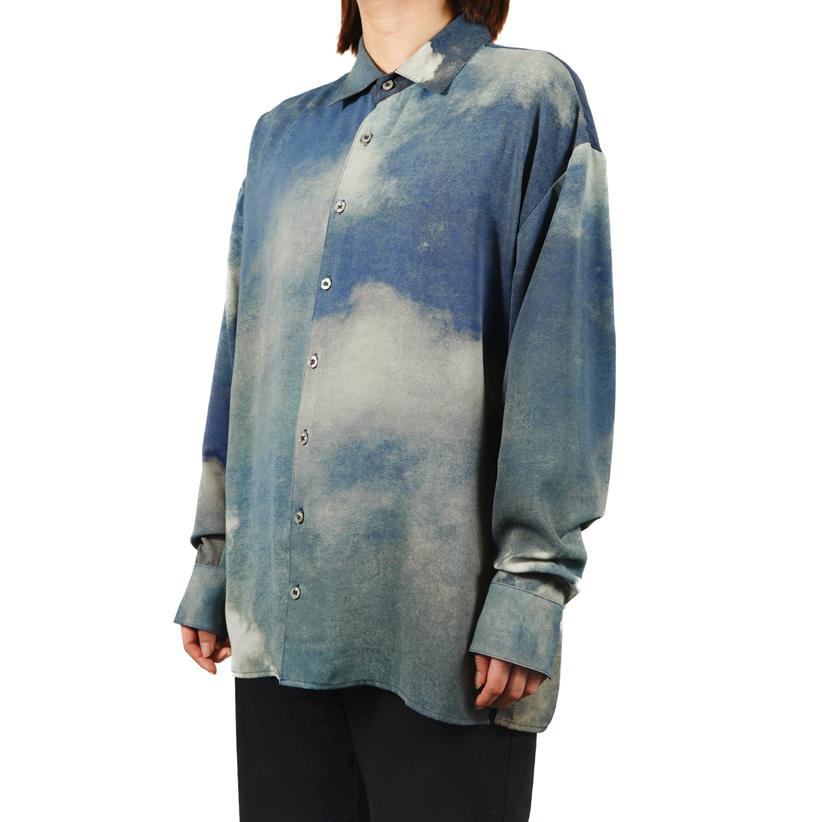 【cielkocka】アッシュブルーシャツ