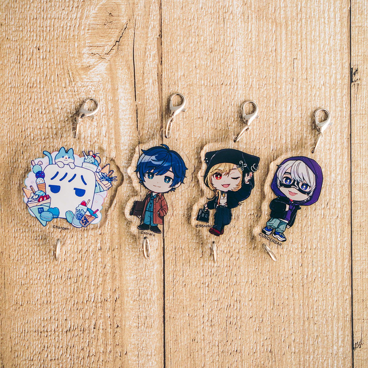 【POP UP Shop】つながるアクキー(そらる/96猫/アンダーバー/はんぺんくん)