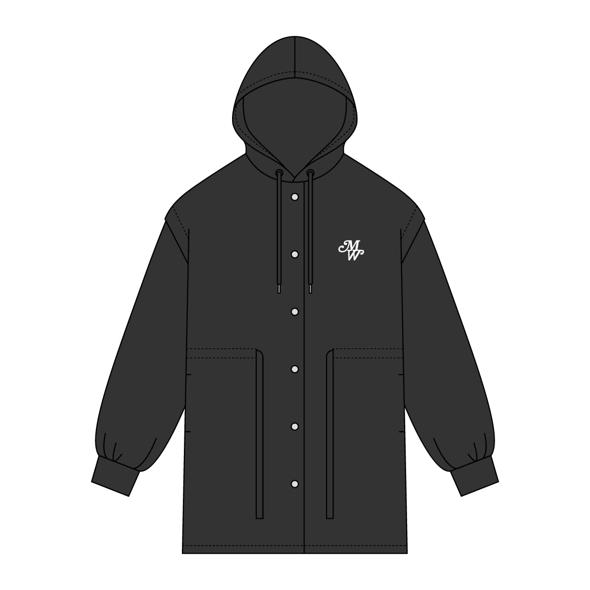 【mew】3WAYフードシャツ(GRAY/BLACK)