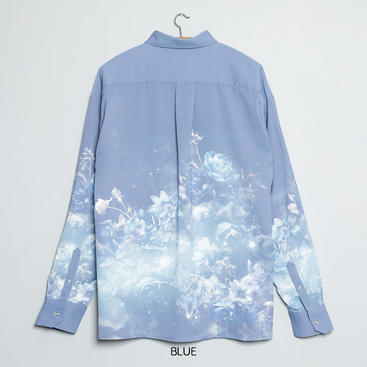 【cielkocka】星空の花束シャツ（BLACK／BLUE）