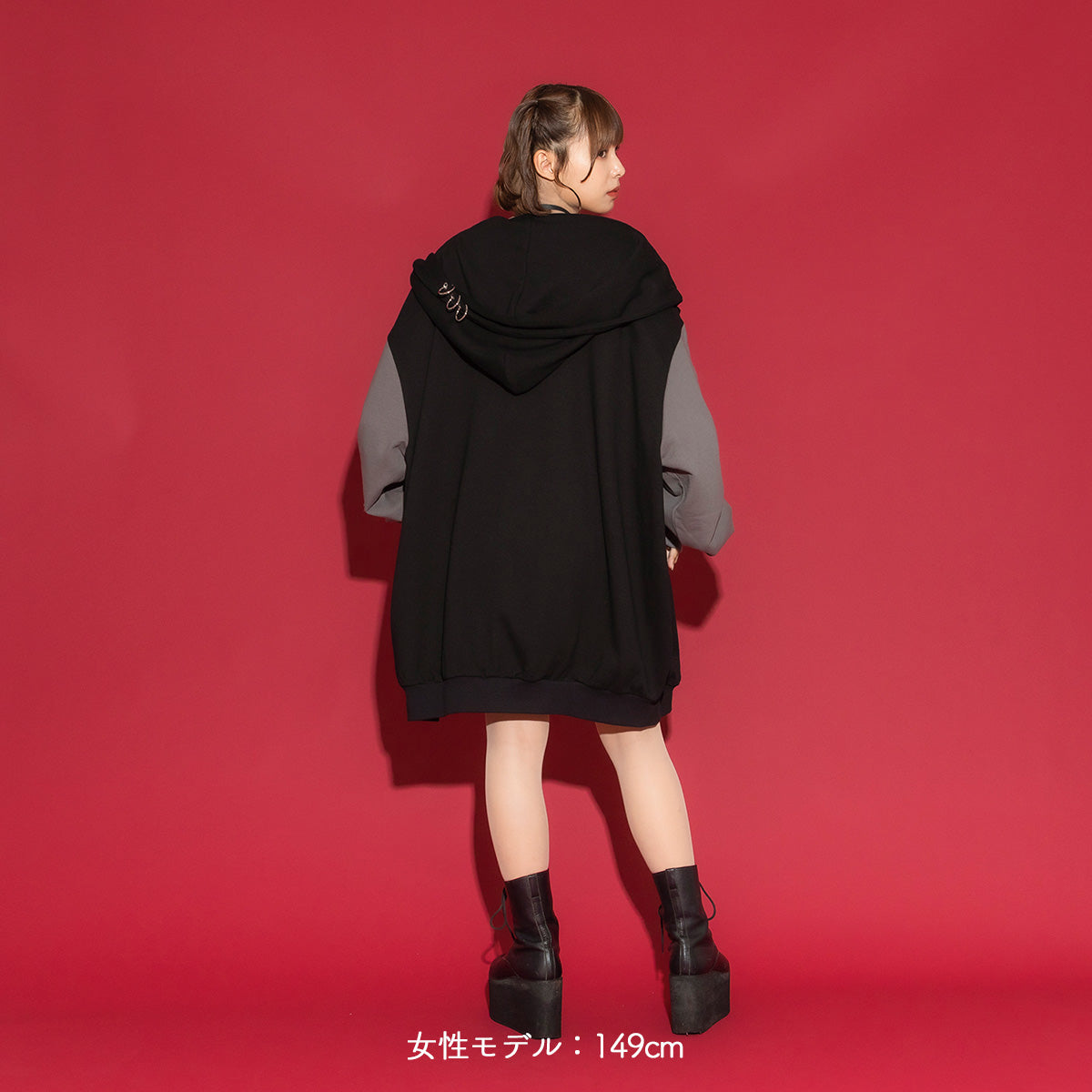 【mew】チェーンフードブルゾン(GRY)