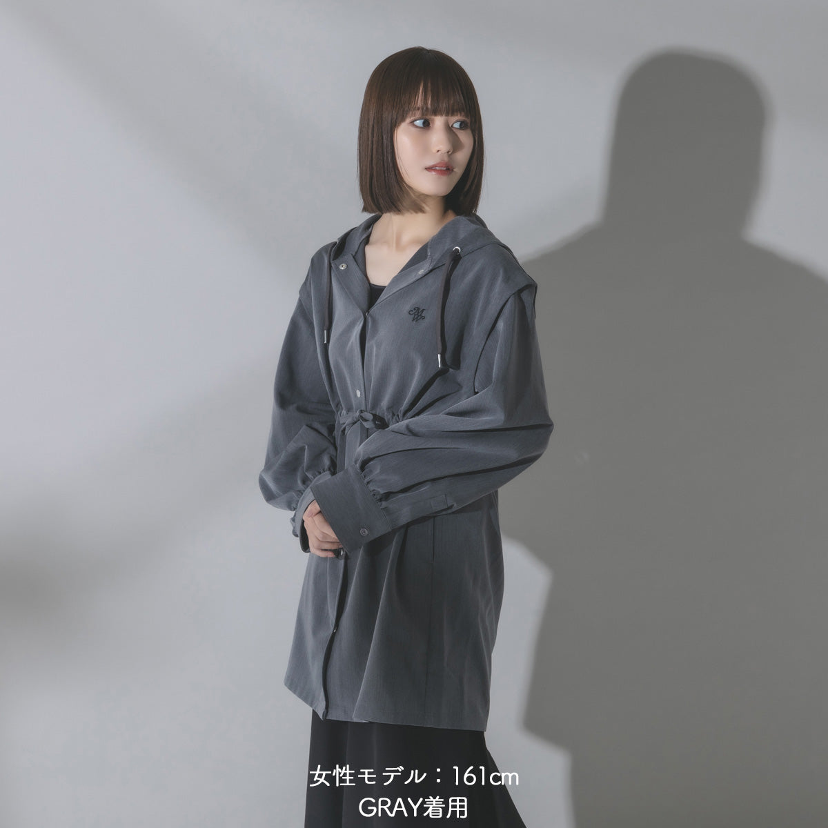 【mew】3WAYフードシャツ（GRAY／BLACK）