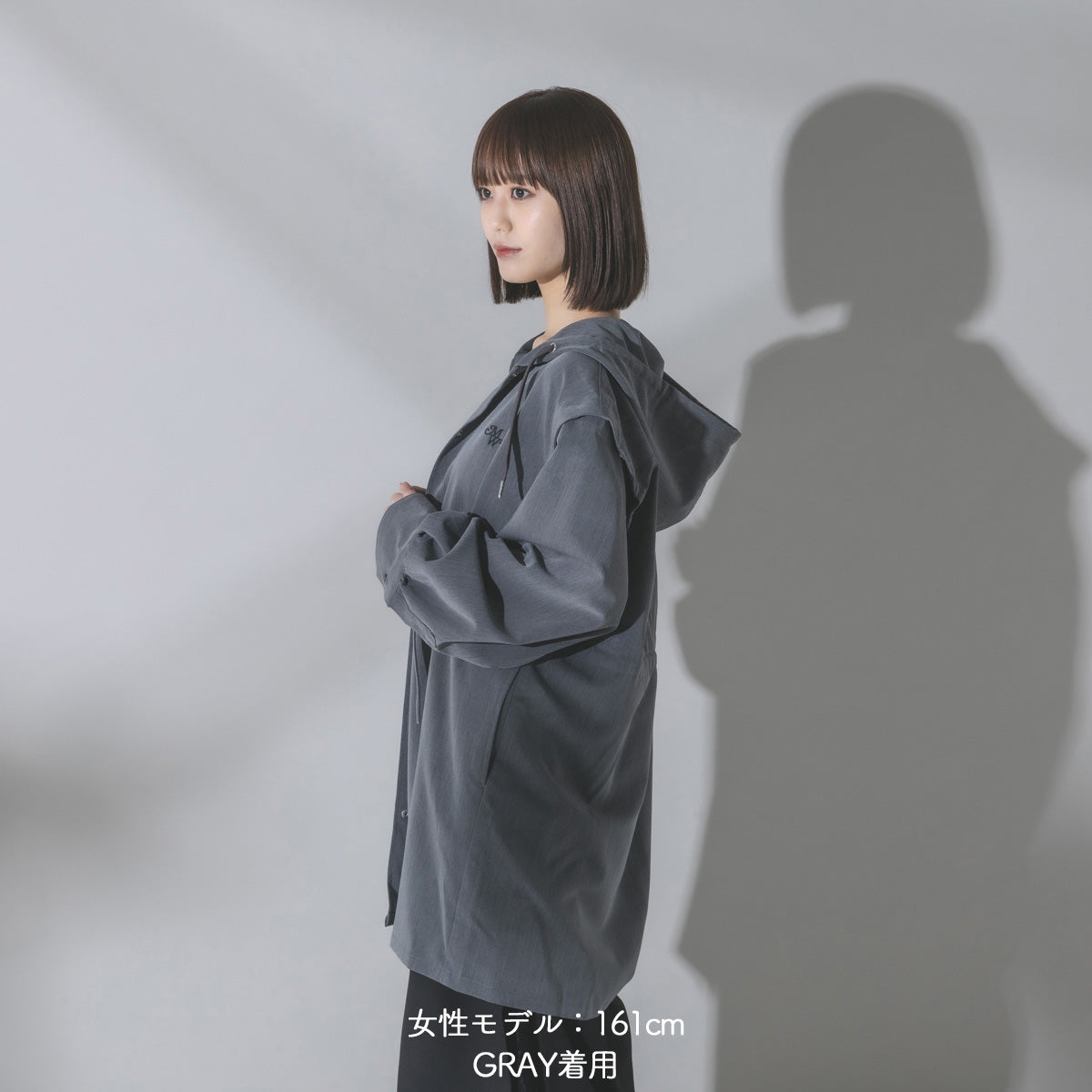 【mew】3WAYフードシャツ（GRAY／BLACK）