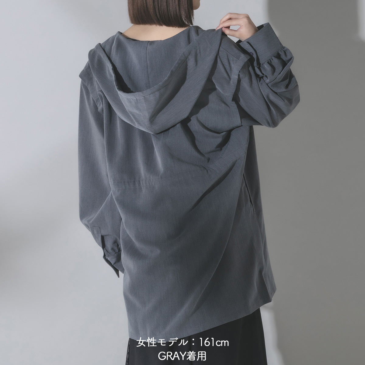 【mew】3WAYフードシャツ（GRAY／BLACK）