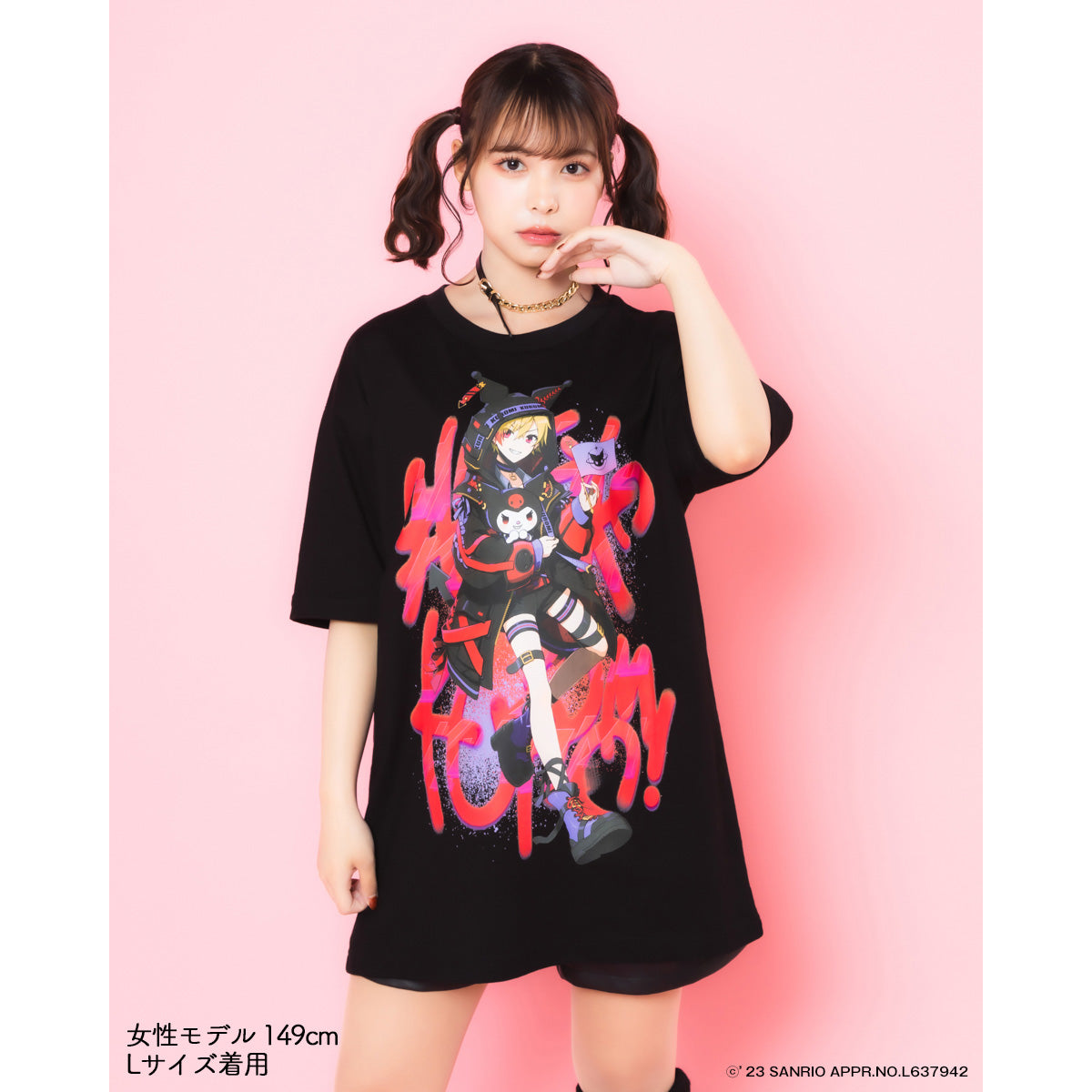 【クロミ×96猫】Tシャツ(BLK)