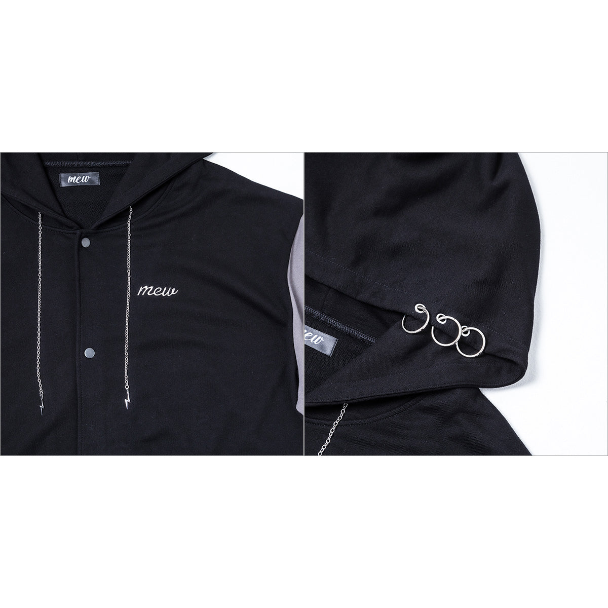 【mew】チェーンフードブルゾン(GRY)