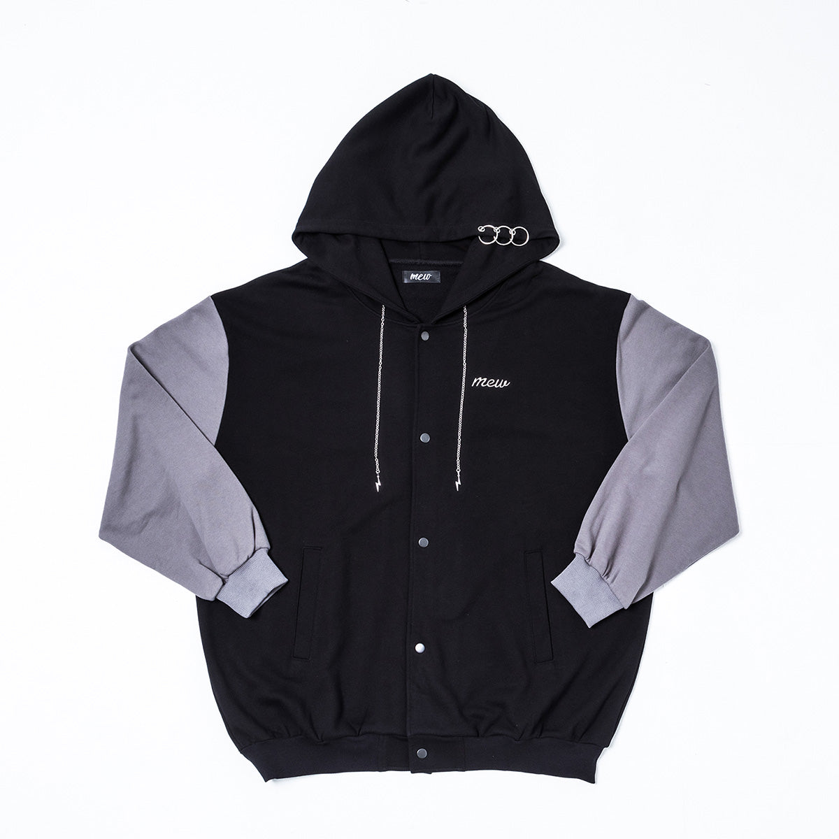 【mew】チェーンフードブルゾン(GRY)