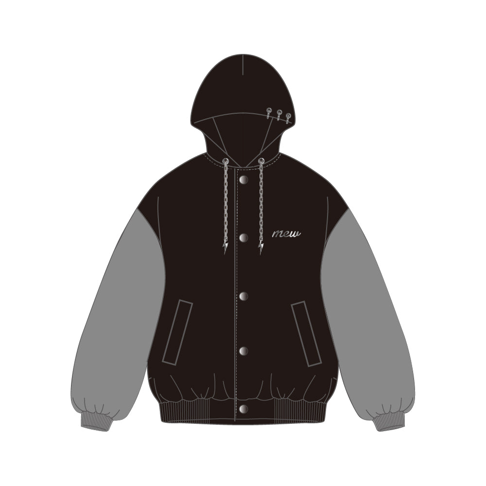 【mew】チェーンフードブルゾン(GRY)